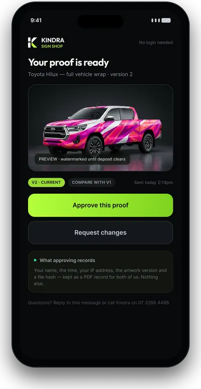 Proof · client view